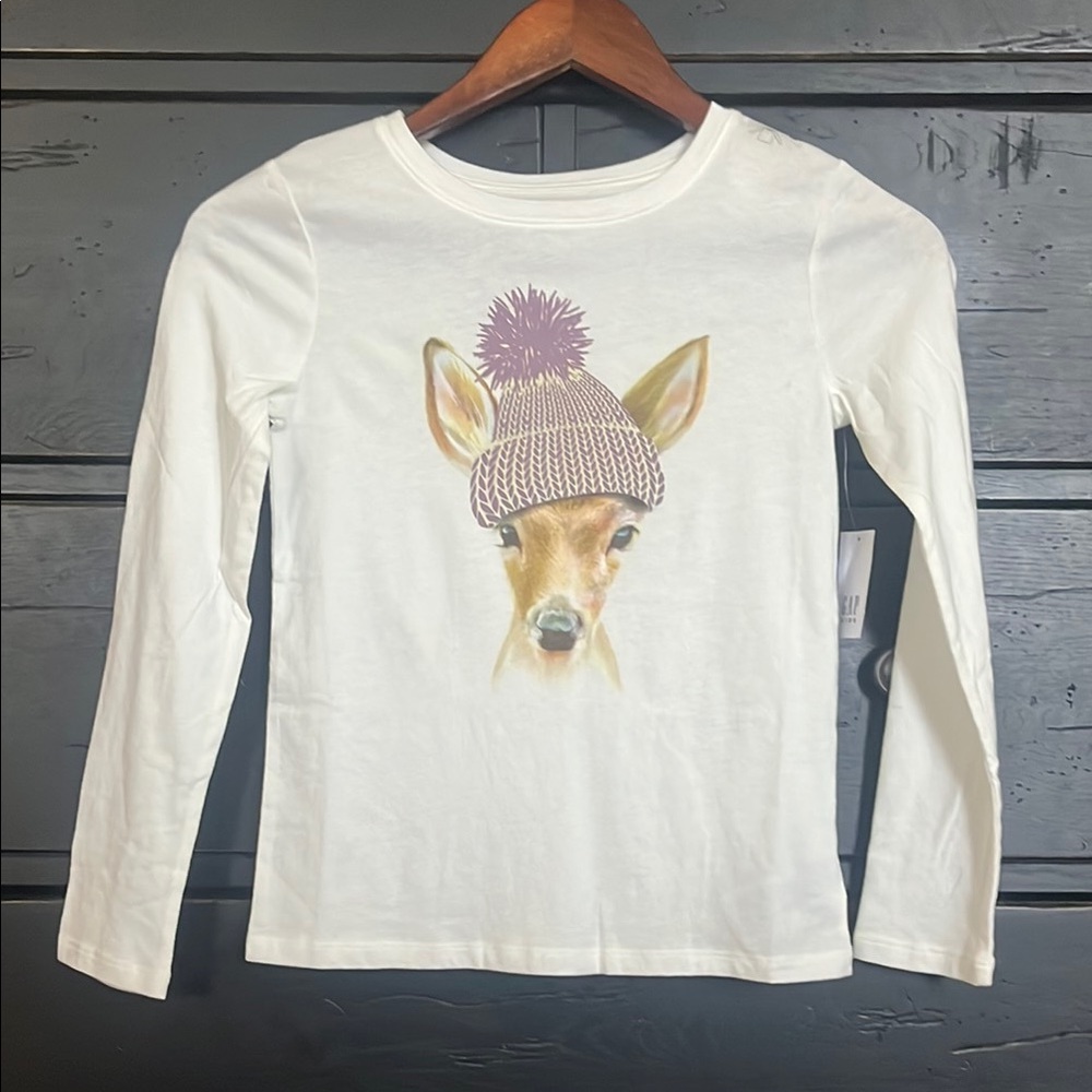 GAP White and Purple Long Sleeve Tees